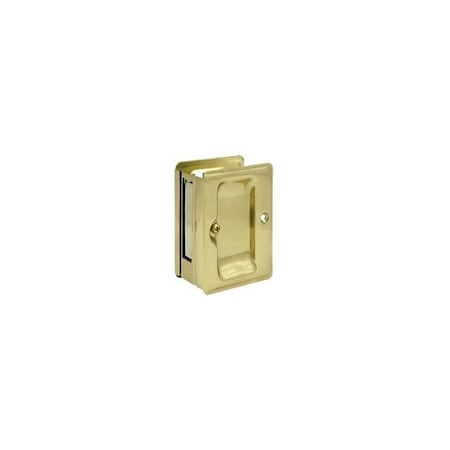 Heavy Duty Pocket Lock; Adjustable; 3-1/4 X 2 1/4 Passage; Unlacquered Bright Brass Finish